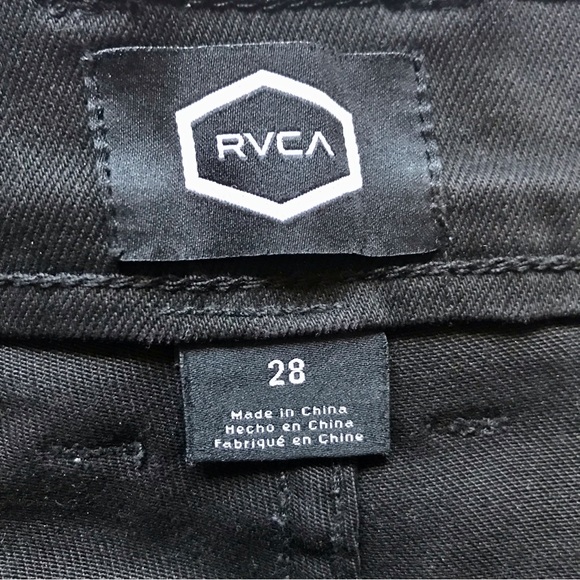 Worn once RVCA SOLAR ULTRA HIGH RISE DENIM JEAN WOMEN'S black skinny 28 - Picture 6 of 8
